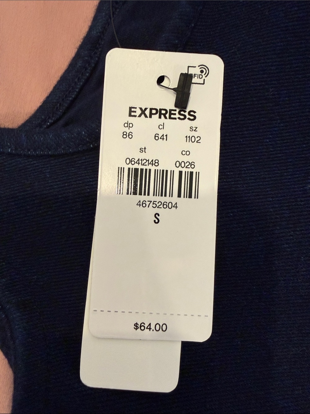 Express Navy Structured Square-Neck Tank - Picture 6 of 6